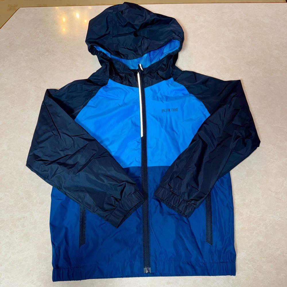 Pacific Trail Blue and Black Kids Raincoat
